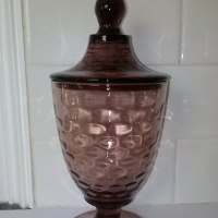 Cambridge #  96 "Honeycomb" Candy Jar w/ Cover