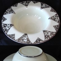 Cambridge #  39 Special Article Flat Rim Bowl w/ Silver Overlay
