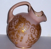 Cambridge #3400/ 114 Crown Tuscan Ball Pitcher w/ Portia Etch