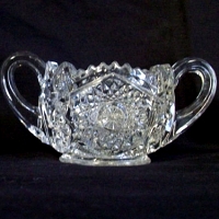 Cambridge #2351 Near Cut Berry Cream Pitcher & Sugar Bowl