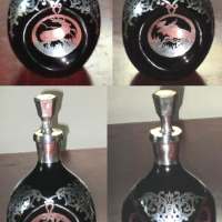 Cambridge #1070 Pinch Decanter w/ Silver Overlay