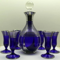 Cambridge #3400/ 156 Decanter w/ #1327 Cordials