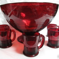 Cambridge #1402/77 Tally Ho Punch Bowl Set