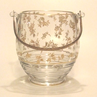 Cambridge #1402 Tally Ho Ice Pail w/ # 758 Chintz (#1) Etch