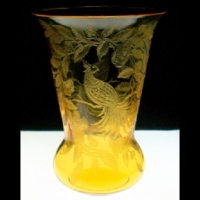Cambridge # 782 Vase w/ # 736 Etch