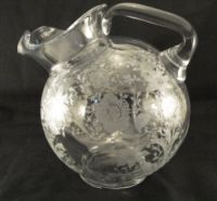 Cambridge #3400/  38 Ball Jug w/ Wildflower Etch