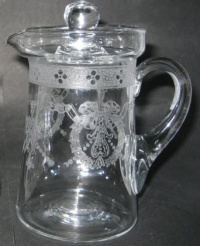Cambridge # 106 Syrup & Cover w/ Wedgwood Etch
