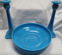 Cambridge #   14 Special Article Azurite Console w/ # 68 Candlesticks