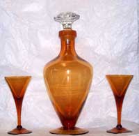 Cambridge #1321 Decanter and #7966 Trumpet Stems
