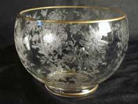Cambridge #1532 Pristine Mayonnaise w/ Wildflower Etch