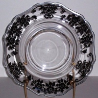 Cambridge #3400/  63 Dinner Plate w/ Apple Blossom Etch