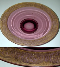 Cambridge #  30 Bowl w/ # 703 Florentine Gold Encrusted Etch
