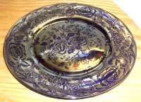 Cambridge #1402/25 Tally Ho Plate w/ Silver Overlay