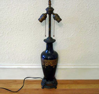 Cambridge Ebony Lamp Base w/ # 704 Etch