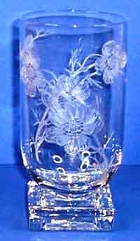 Cambridge #3797 Square Tumbler w/ Magnolia Etch