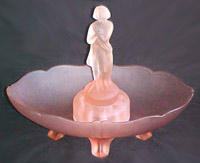 Cambridge #3400/1240 Bowl & Draped Lady Flower Frog