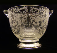 Cambridge # 671 Pristine Ice Tub with #772  Chantilly Etch