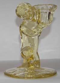 Cambridge #1191 Candlestick with Cherub