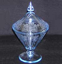 Cambridge # 730 Candy Jar  w/ Cleo Etch