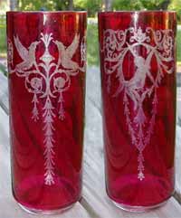 Central Vase w/ Morgan and Harding Etches