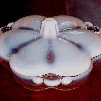 Duncan & Miller # 115 Canterbury Candy w/ Pink Opalescent Trim