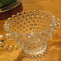 Duncan & Miller # 118 Early American Hobnail Footed Cream & Sugar