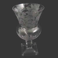 Duncan & Miller # 529 Grecian Urn Vase w/ Passion Flower Etch