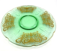 Duncan & Miller #  36 Puritan Cracker Plate w/ Unknown Gold Etch