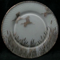 Duncan & Miller #  40 Spiral Flutes Plate w/ Silver Overlay