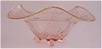 Duncan & Miller #  34 Three Leaf Bowl w/ Lotus #0889GB Etch