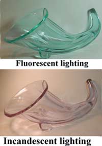Duncan & Miller # 121 Shape 2 Cornucopia Dichroic Color Changes