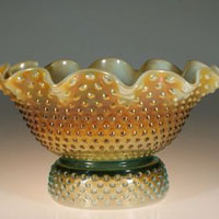 Fenton Aqua Opalescent Hobnail Punch Bowl