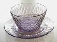 Fenton #1502 Diamond Optic Finger Bowl and Underplate