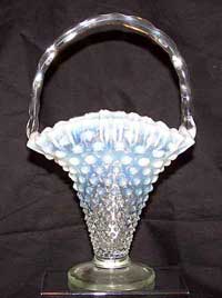 Fenton # 389 French Opalescent Hobnail Basket