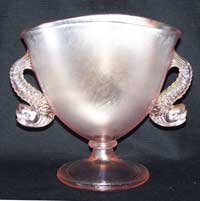 Fenton #1533 Fan Vase with Dolphin Handles
