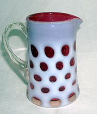 Fenton #1924 Cranberry Opalescent Coin Dot Pitcher