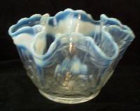 Fenton Waterlily & Cattails Opalescent Bowl