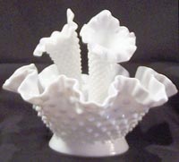 Fenton #4701 Milk Glass Hobnail Epergne
