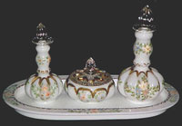 Fenton # 192 Vanity Set with Unknown Decoration
