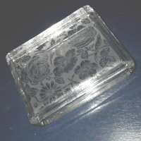 Fostoria #2618 Cigarette Box w/ Paradise Brocade Etch