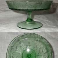 Fostoria #2368 Cheese Comport w/ Oak Leaf Brocade Etch