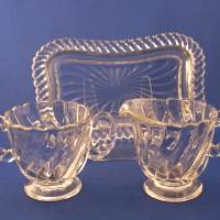 Fostoria #2412 Colony Individual Cream, Sugar & Tray