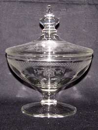 Fostoria #2250 One-Pound Candy Dish w/ #267 Virginia Etch