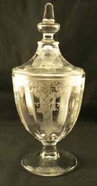 Fostoria #2219 Candy Jar w/#253  Persian Etch