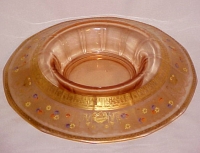 Fostoria #2375 Fairfax Console Bowl w/ Wheeling Decoration