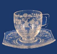 Fostoria #2419 Mayfair Cup and Saucer with #286 Manor Etch
