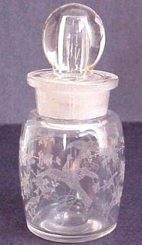 Fostoria Pickle Jar w/ Oriental Etch