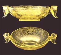 Fostoria #2415 Combination Bowl  with Firenze Dec 502