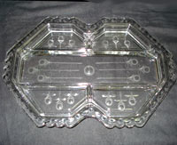 Fostoria #2419 Mayfair Relish with Unknown Cutting