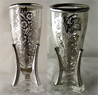 Fostoria #2454 Rocket Vase with Silver Overlay